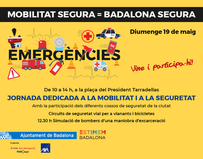La plaça del President Tarradellas acull el diumenge 19 de maig una jornada dedicada a la mobilitat i a la seguretat