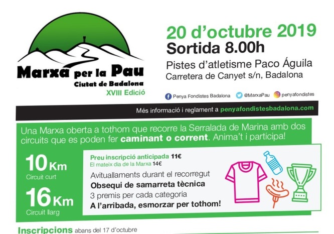 Propostes esportives a Badalona per aquest diumenge, dia 20, i per al diumenge 27 d’octubre
