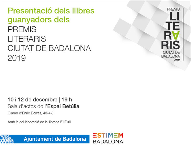 L’Espai Betúlia acull la presentació dels llibres guanyadors dels Premis Literaris Ciutat de Badalona 2019