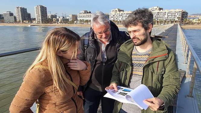 Primera inspecció visual per comprovar l’estat del pont del Petroli després del temporal d’aquesta setmana