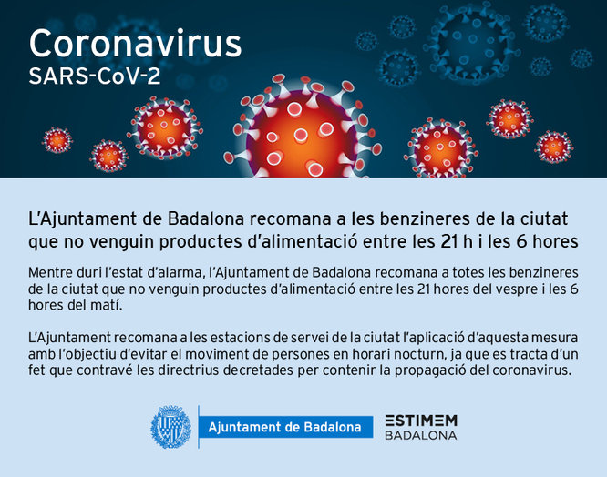 L'Ajuntament recomana a les benzineres que no venguin productes d'alimentació entre les 21 i les 6 hores mentre duri l'estat d'alarma