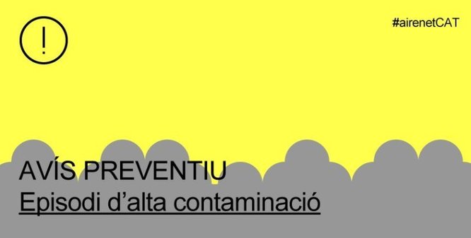 La Generalitat desactiva l'alerta per alta contaminació però manté activat l'avís preventiu per contaminació atmosfèrica a tot Catalunya