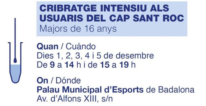 Salut impulsa un cribratge intensiu contra la COVID-19 als barris d’Artigues, el Remei i Sant Roc