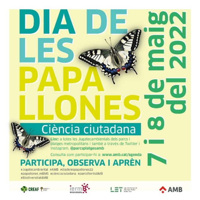 Aquest diumenge les Jugatecambientals de l’Àrea Metropolitana de Barcelona celebren el Dia de les Papallones