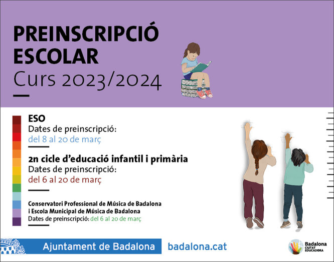 Comença la campanya de preinscripció escolar per al curs 2023/2024