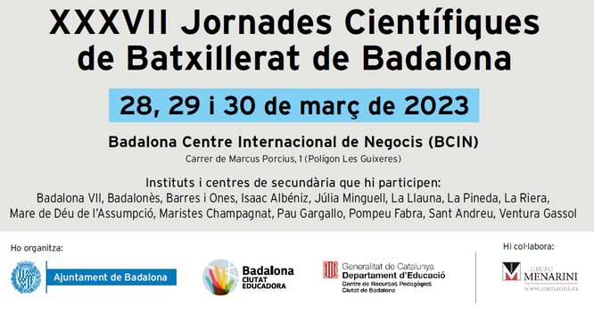 Badalona celebra els dies 28, 29 i 30 de març les XXXVII Jornades Científiques d’Ensenyament Secundari