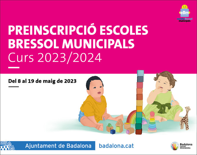 Fins al 19 de maig està obert el termini de preinscripció a les escoles bressol municipals